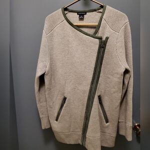 Club Monaco Women's Wool Moto Style Zip Front Cardigan Jacket Size Small